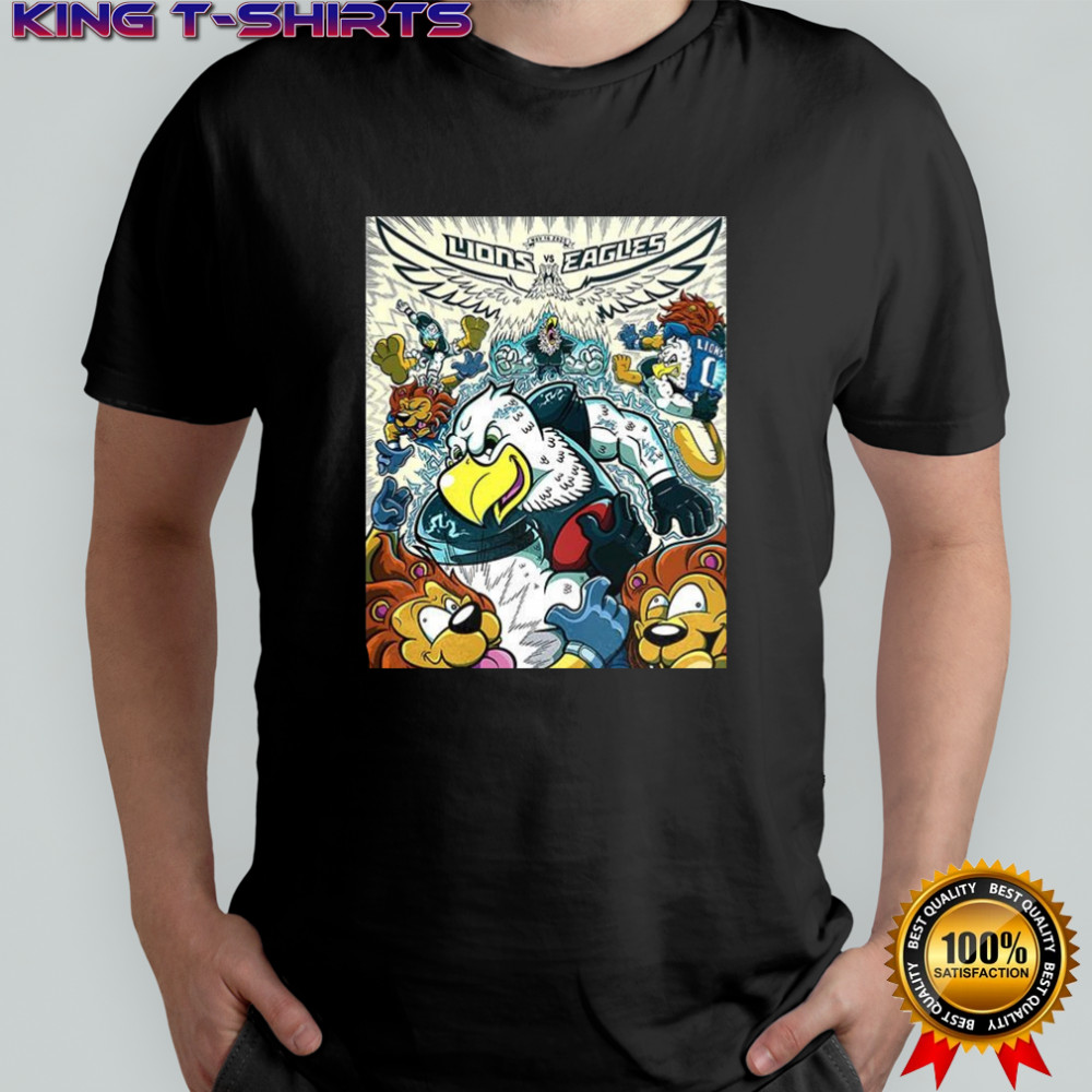 Philadelphia Eagles vs Detroit Lions NFL Week 11 2025 cartoon mascot shirt