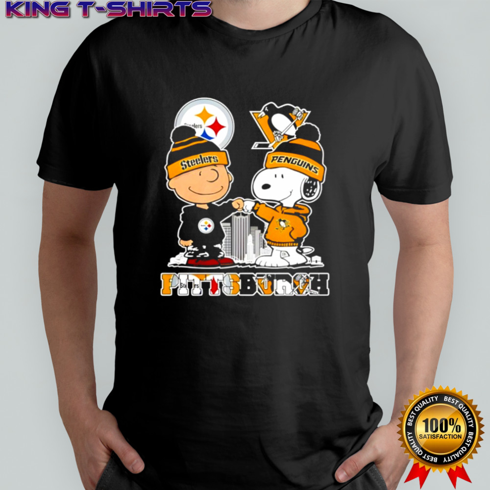 Pittsburgh Steelers and Peguins Snoopy Charlie Brown shirt