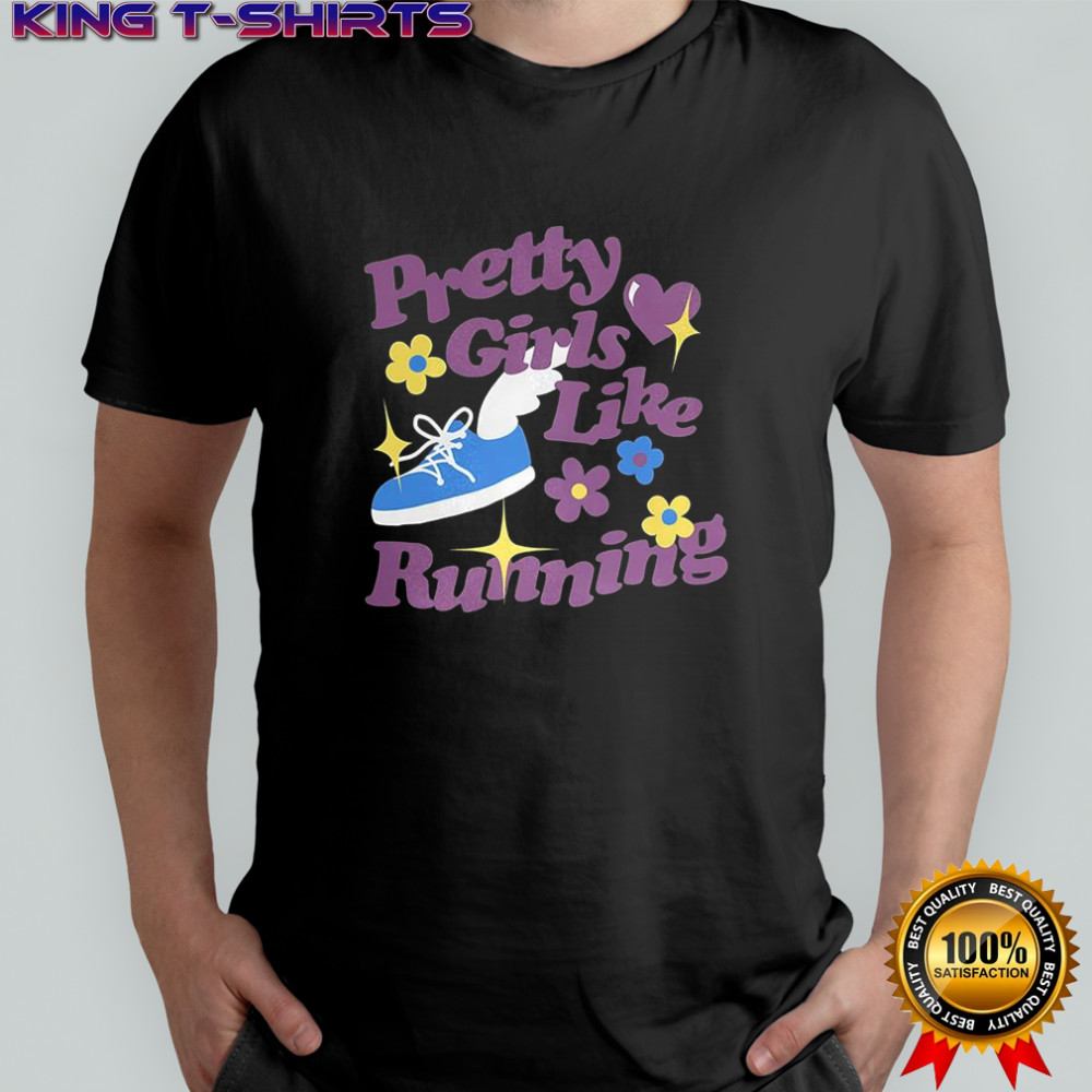 Pretty girls like running winged shoes shirt