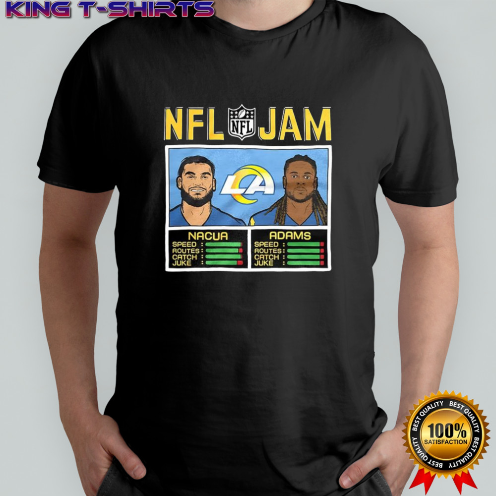 Puka Nacua and Ashton Jeanty Los Angeles Rams NFL Jam classic video game shirt