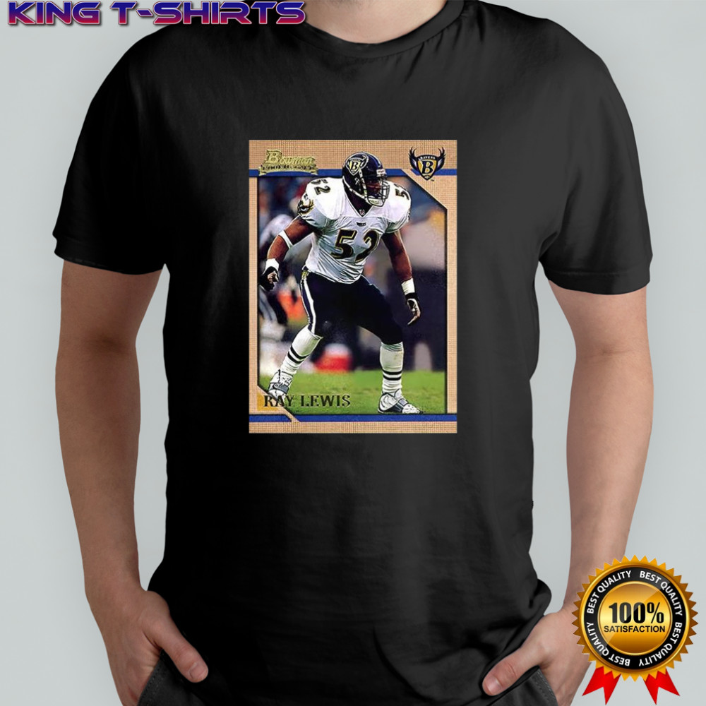 Ray Lewis Baltimore Ravens football trading card retro shirt