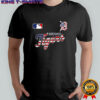 Red white and Detroit Tigers mascot USA flag shirt