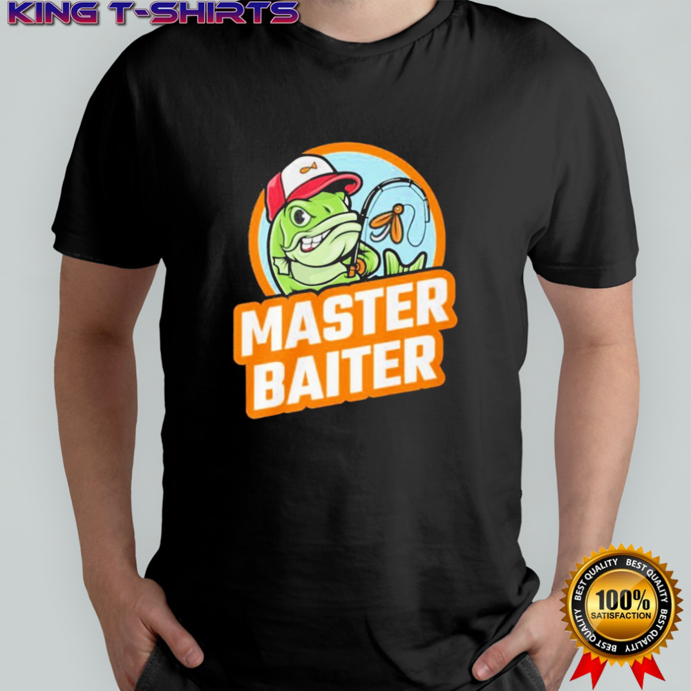 Salmon fishing Master Baiter logo shirt