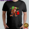 Santa Bigfoot Christmas Tree Lights Xmas shirt