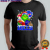 Santa Christmas Grinch Buffalo Bills holding helmet football shirt