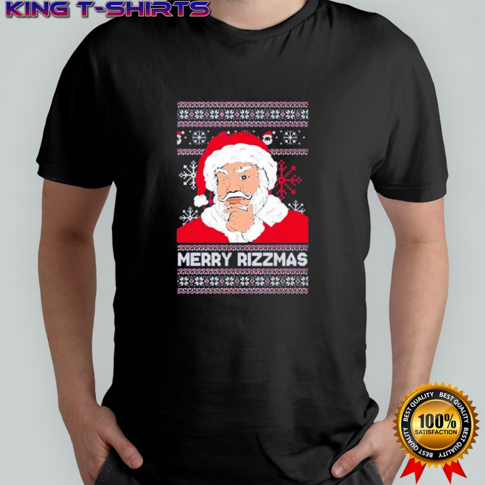 Santa Claus cartoon Merry Rizzmas Merry Christmas shirt