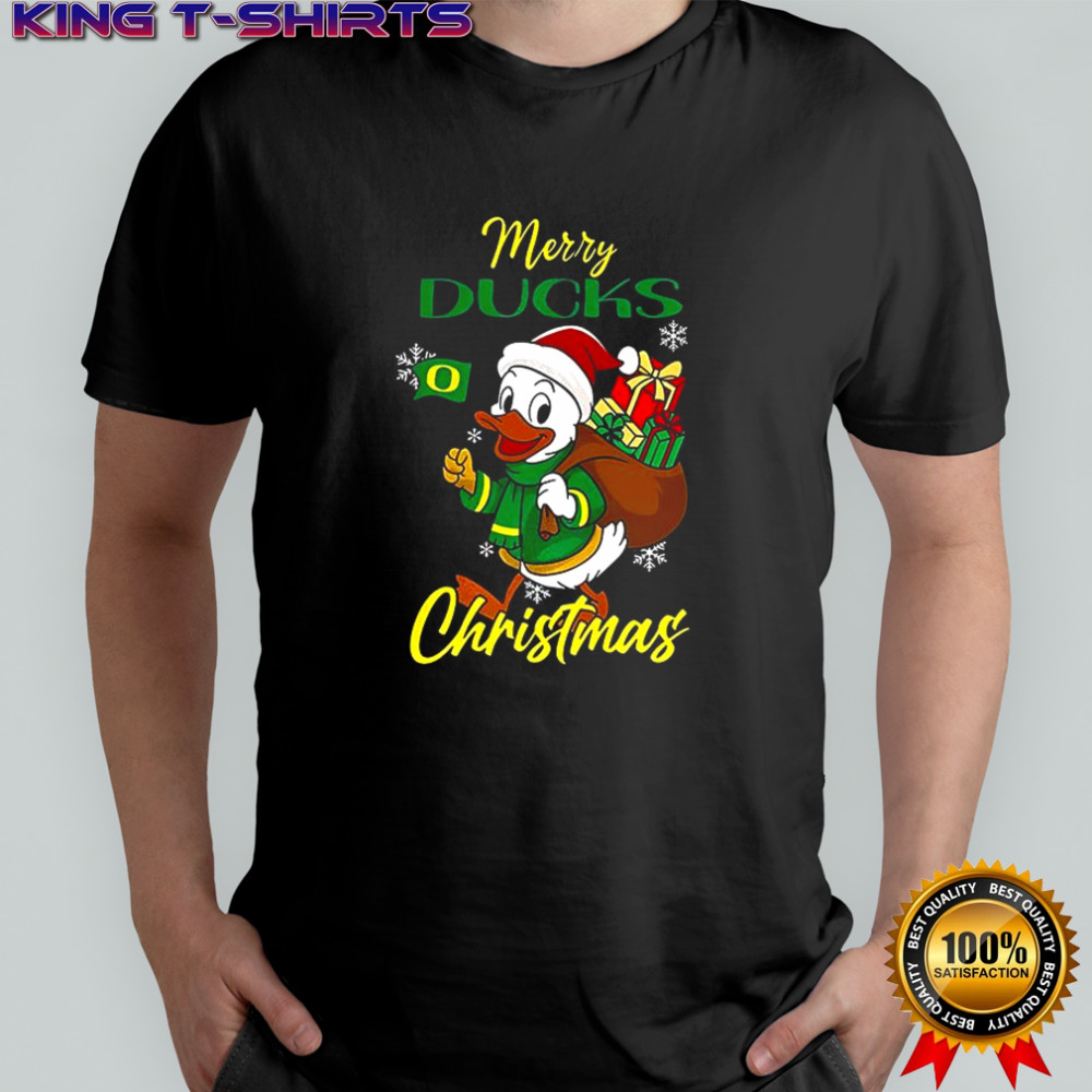 Santa Merry Oregon Ducks mascot Merry Christmas 2025 shirt