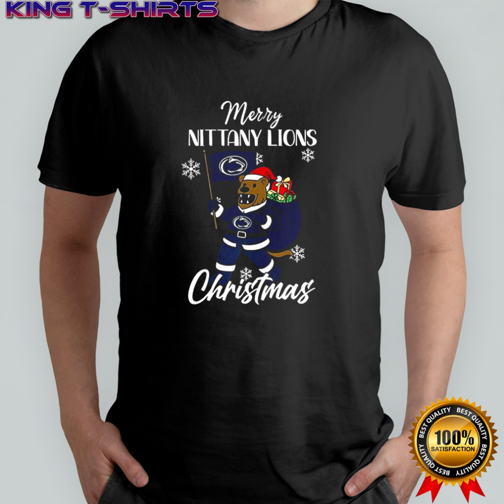 Santa Merry Penn State Nittany Lions mascot Merry Christmas 2025 shirt