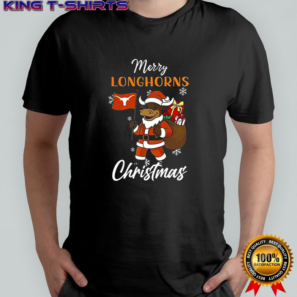 Santa Merry Texas Longhorns mascot Merry Christmas 2025 shirt