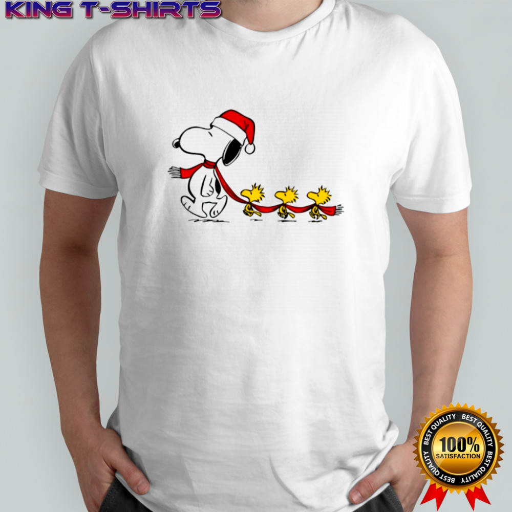 Santa Snoopy With 3 Woodstock Christmas shirt