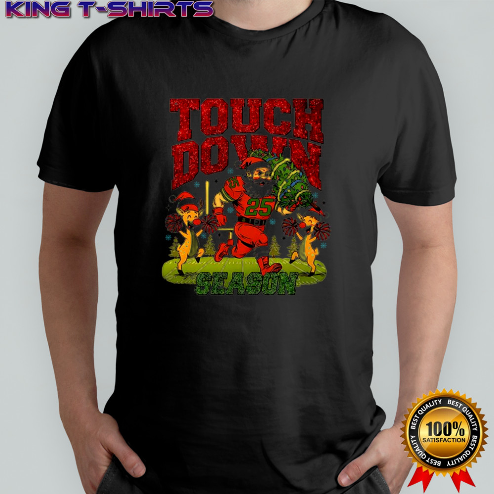 Santa Touchdown season Christmas Game Day shirt