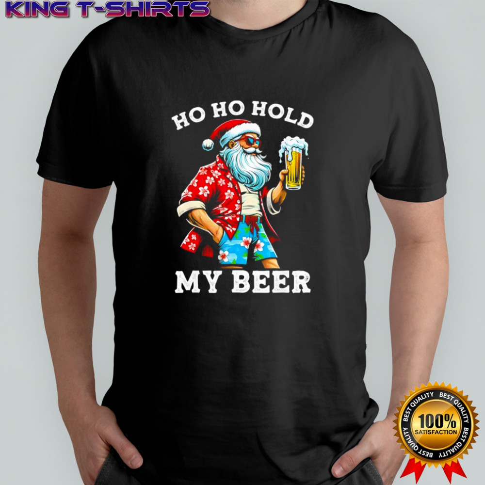 Santa With Sunglasses and Beer Christmas shirt