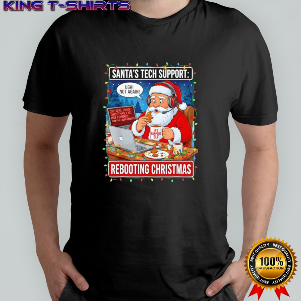Santa’s Tech Support Rebooting Christmas Funny shirt