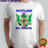 Scotland my roots classic Celtic cross Purple thistle shirt