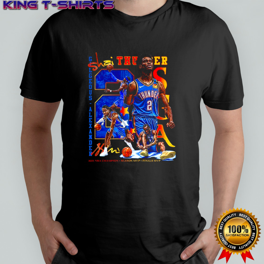 Shai Gilgeous-Alexander Oklahoma City Thunder NBA Champion Season MVP Finals MVP Basketball graphic shirt