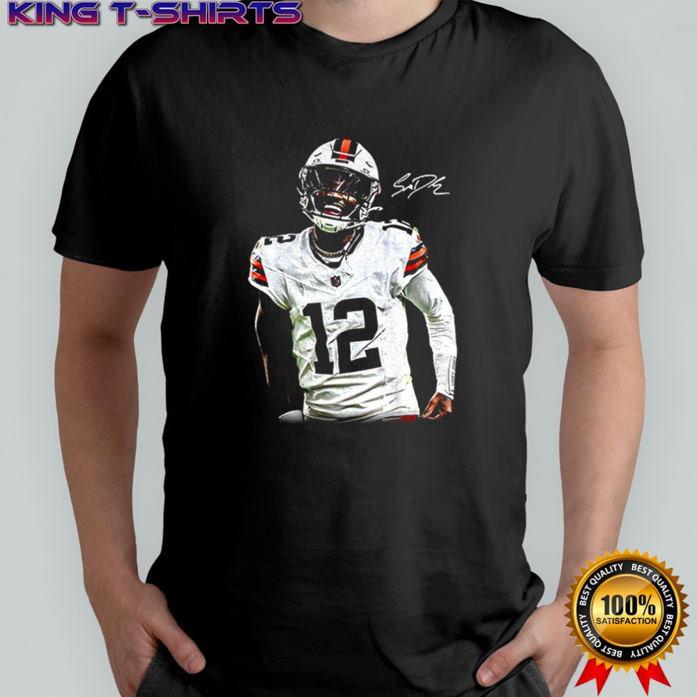 Shedeur Sanders The Debut 12 Cleveland Browns NFL Football signature shirt
