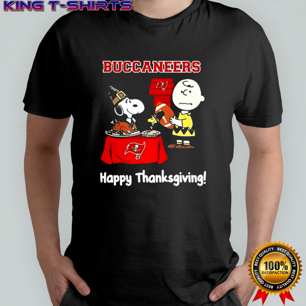 Snoopy and Charlie Brown X Tampa Bay Buccaneers football happy Thanksgiving shirt