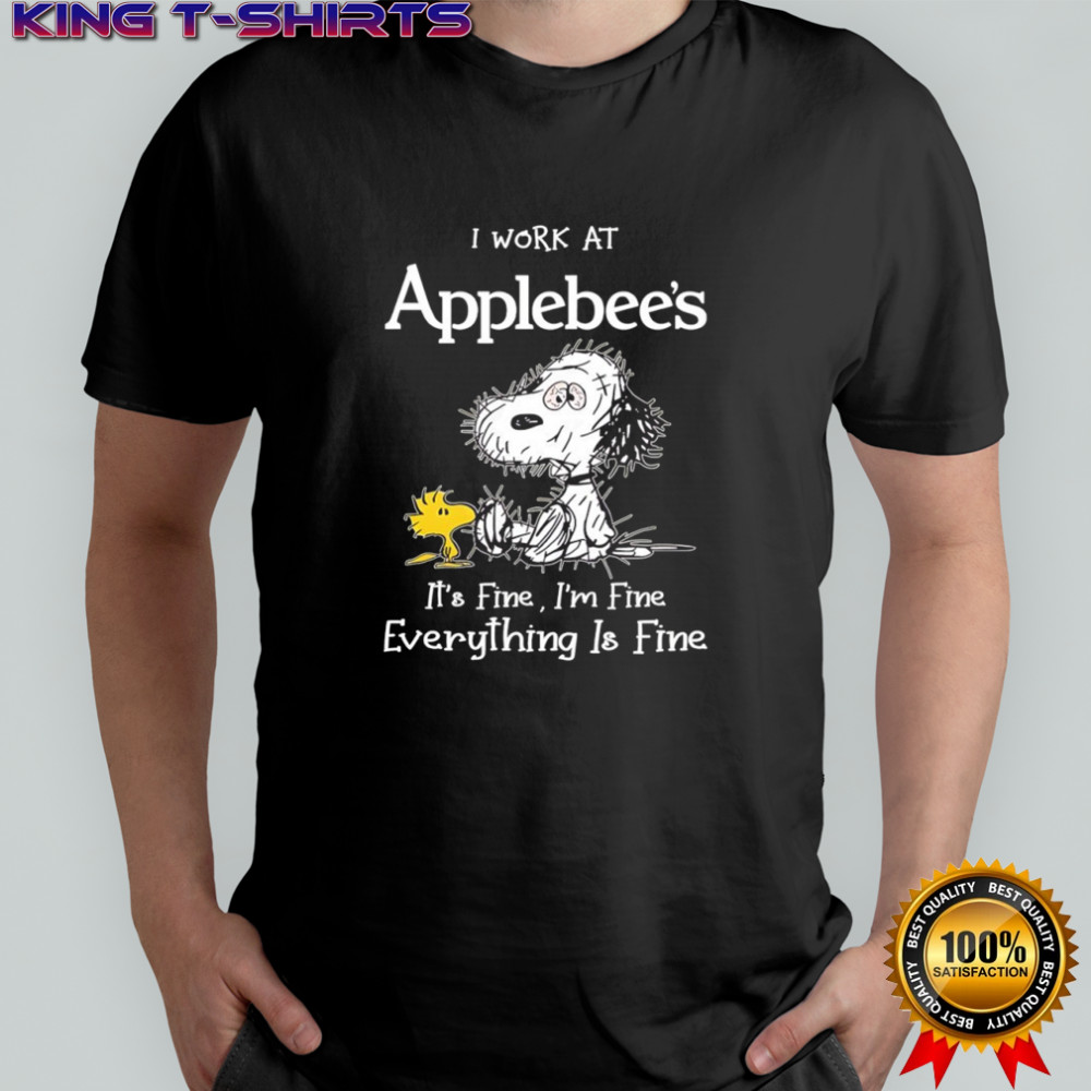 Snoopy and Woodstock I work at Applebee’s it’s fine i’m fine everything is fine shirt