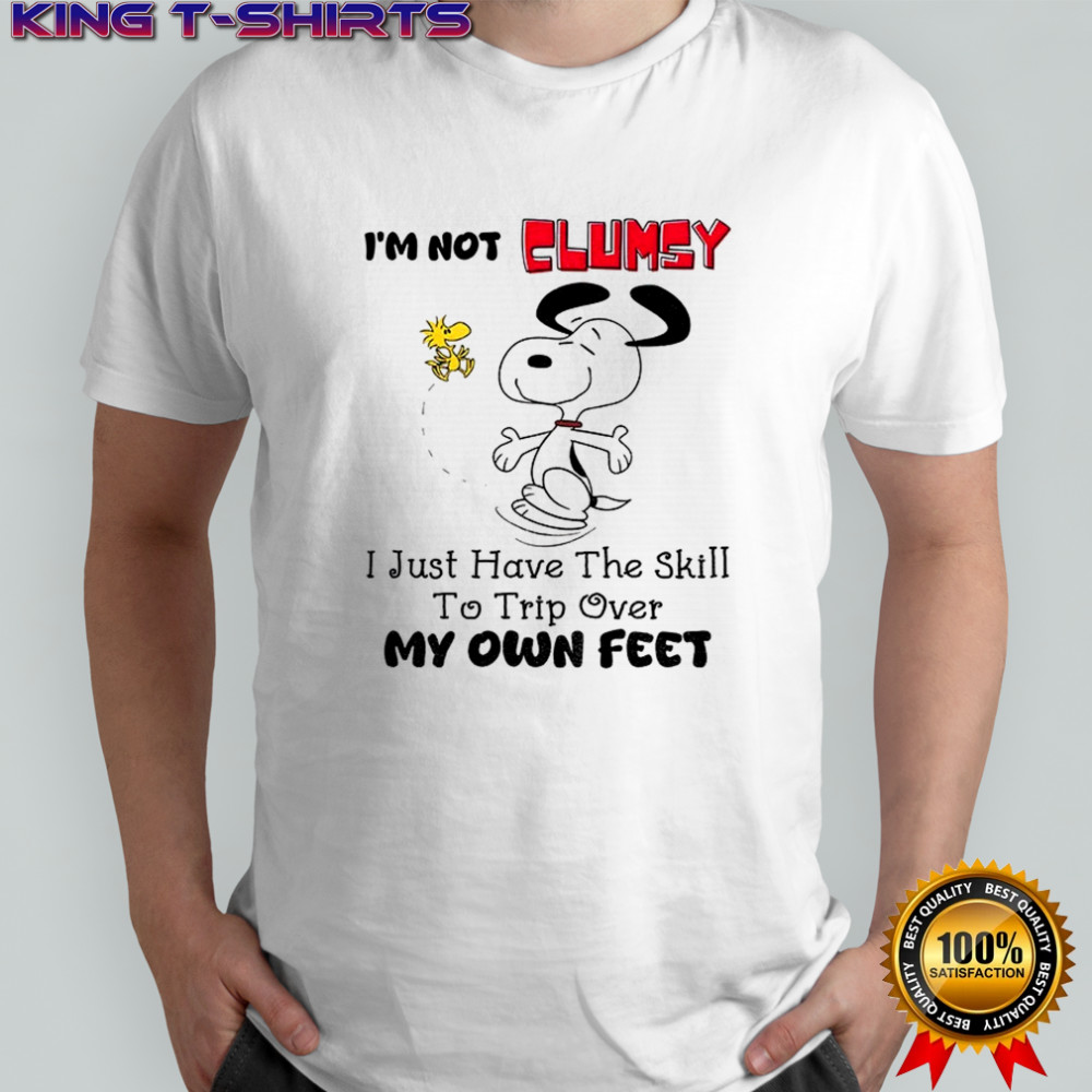 Snoopy and Woodstock I’m not clumsy I just have the skill to trip over my own feet shirt