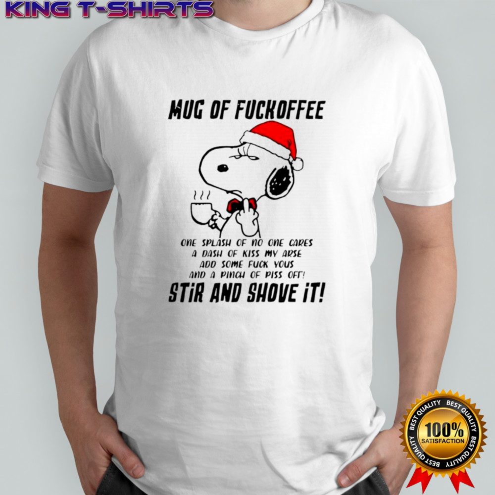 Snoopy Santa hat mug of fuckoffee shirt