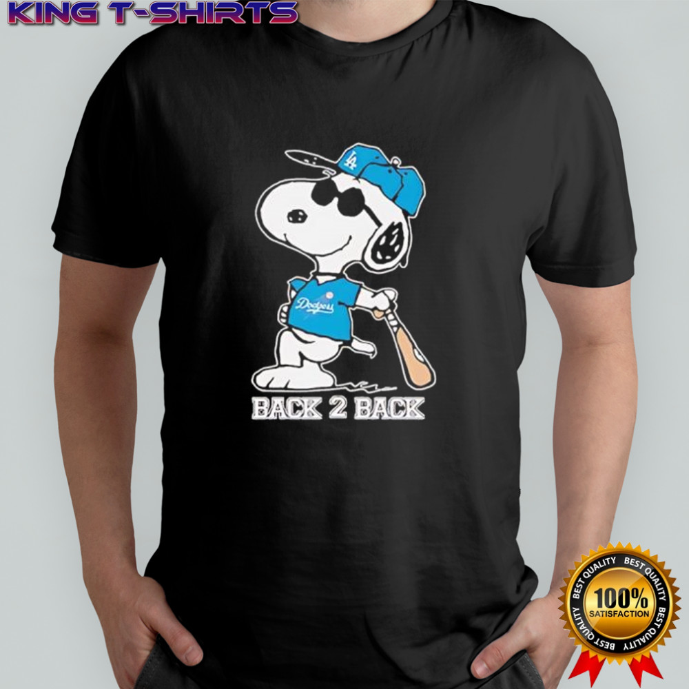 Snoopy wearing Dodgers Back 2 Back pose shirt