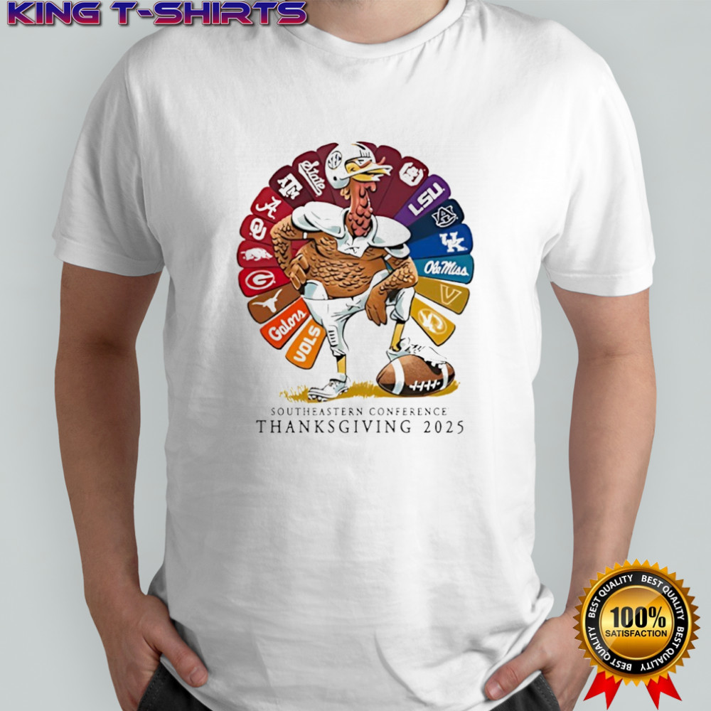Southeastern Conference Thanksgiving 2025 turkey sport teams shirt