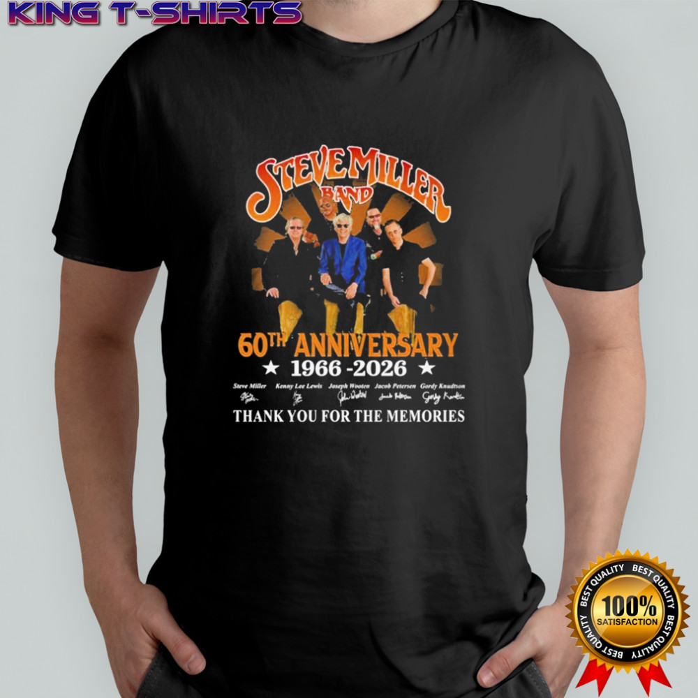 Steve Miller Band 60th Anniversary 1966–2026 Thank You For The Memories Signatures T-shirt