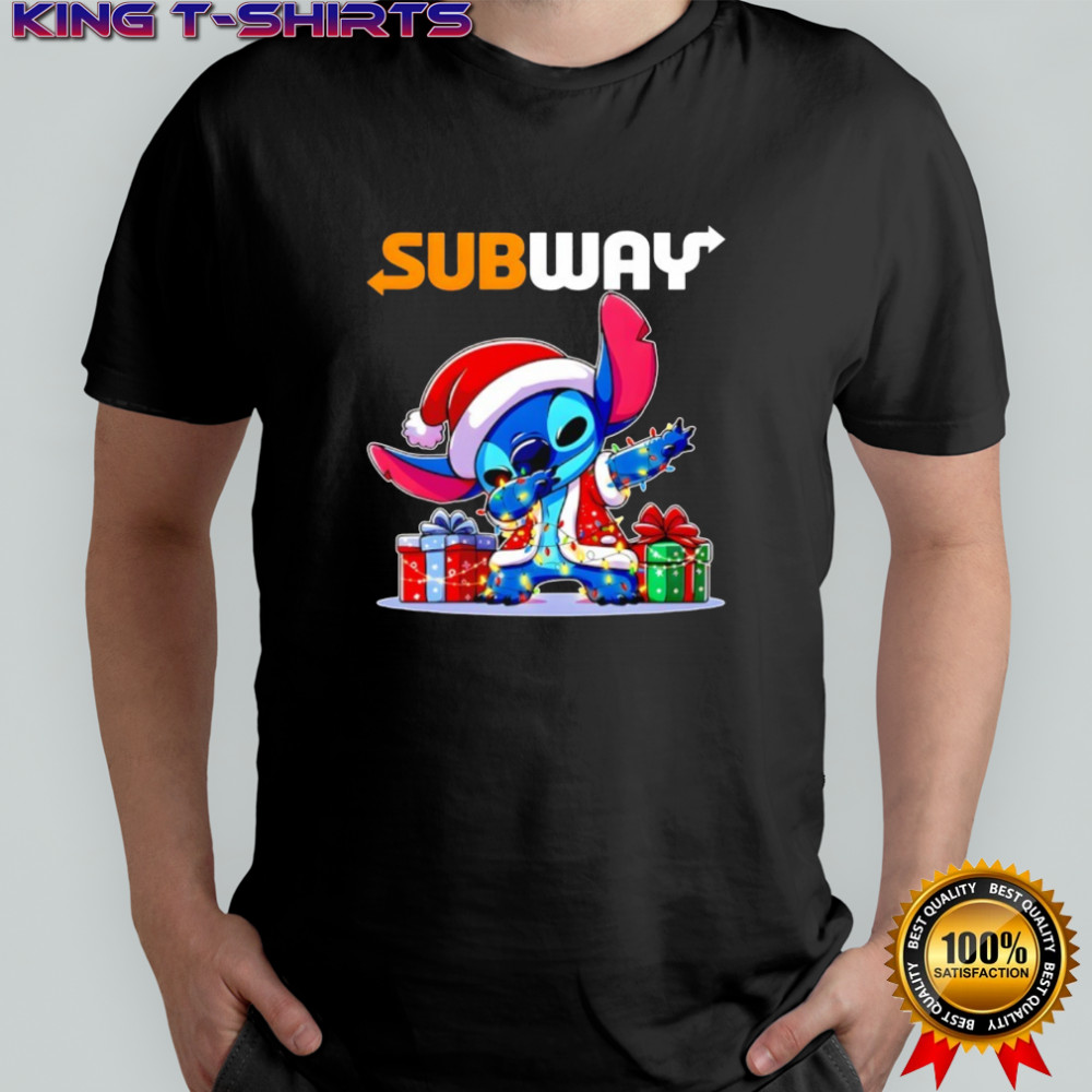 Stitch Lights Dabbing Christmas x Subway Shirt