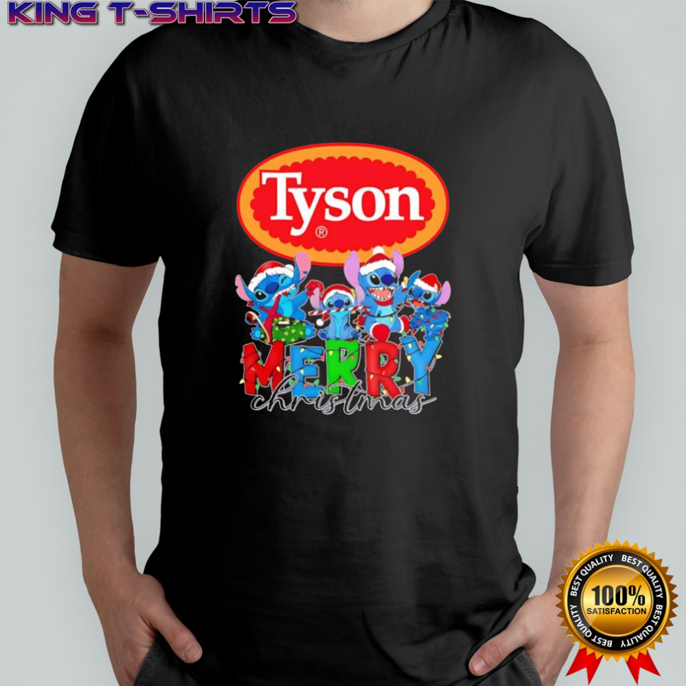 Stitch Merry Christmas x Tyson Foods Inc. logo shirt