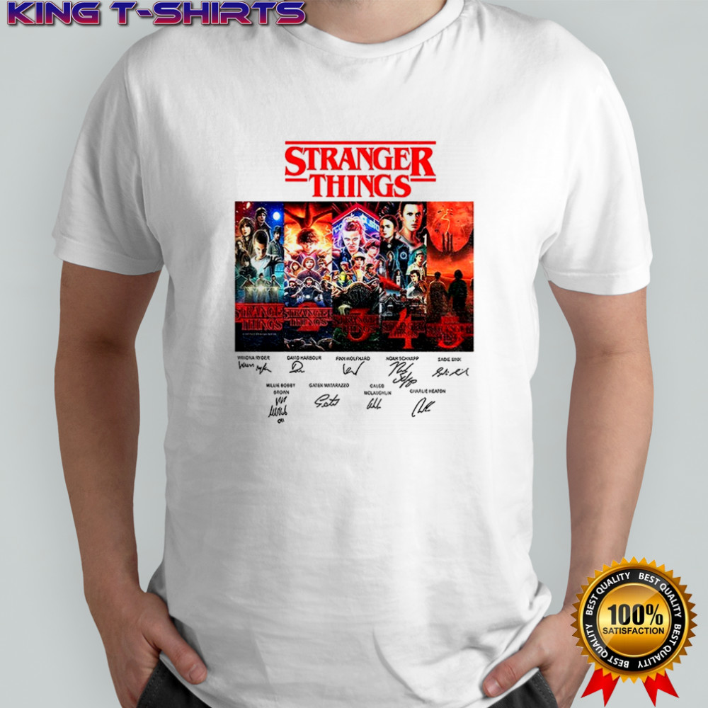 Stranger Things S1-S5 Vintage Graphic Movie signature shirt