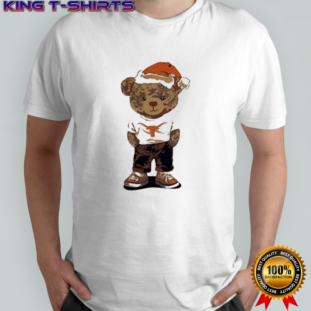 Texas Longhorns Santa Hat Bear Christmas T-Shirt
