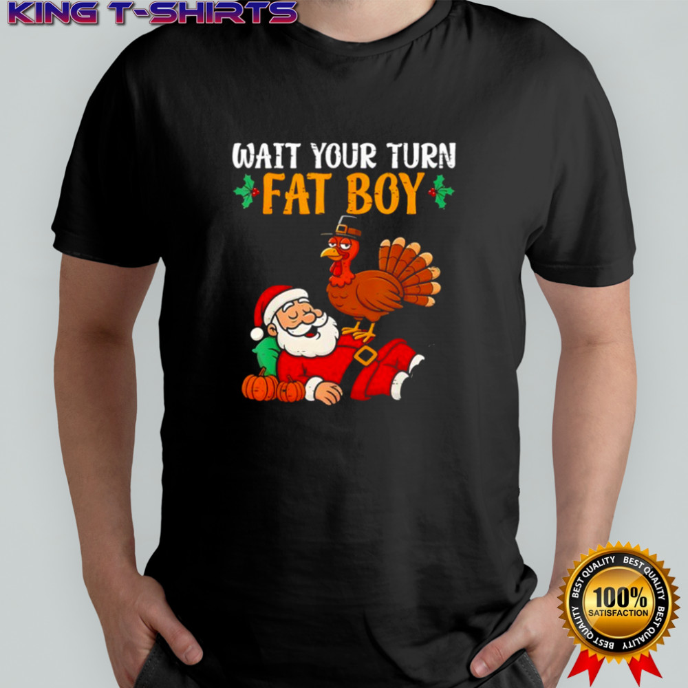 Thanksgiving Christmas Turkey vs Santa Shirt