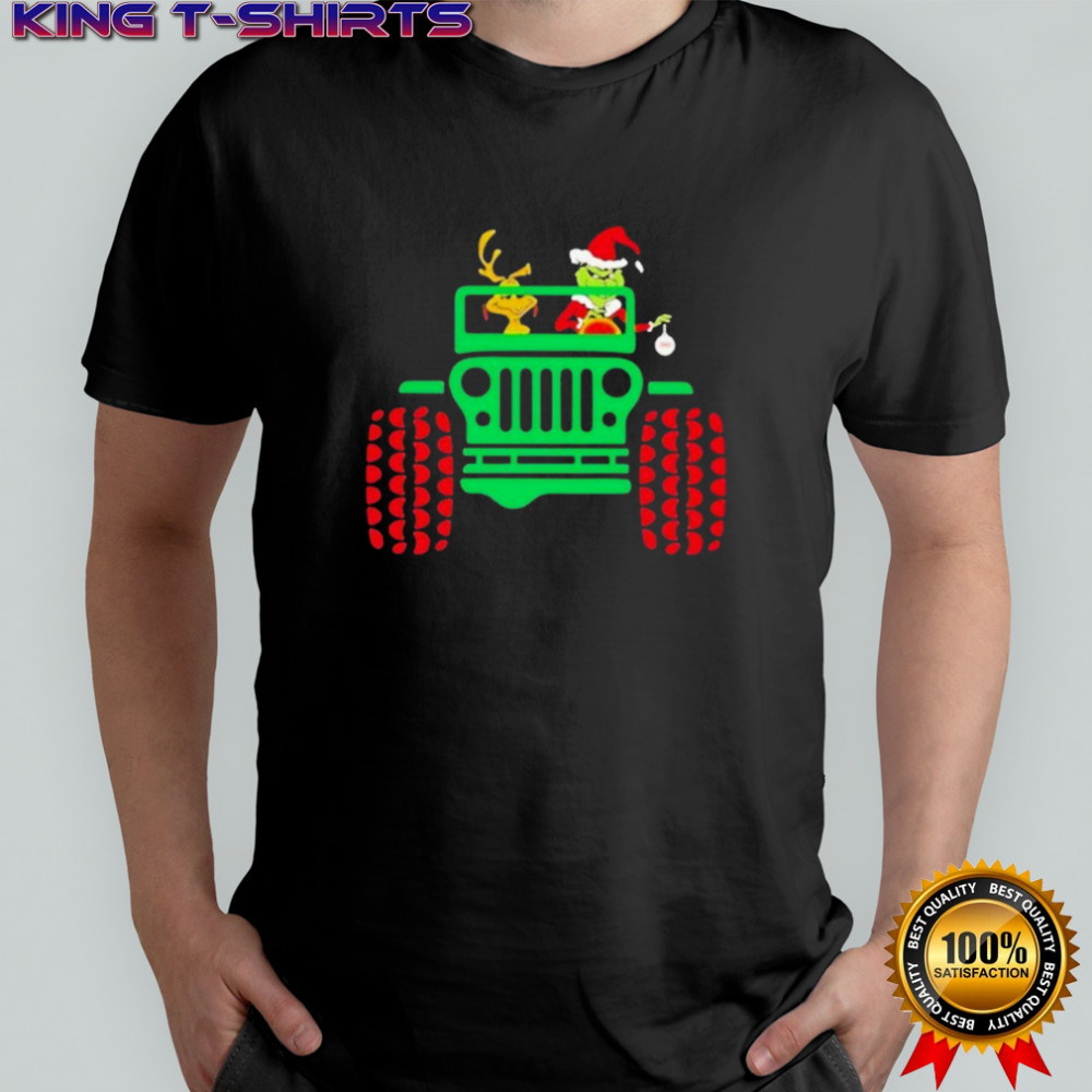 The Grinch And Reindeer Jeep Xmas Holiday Christmas T-shirt