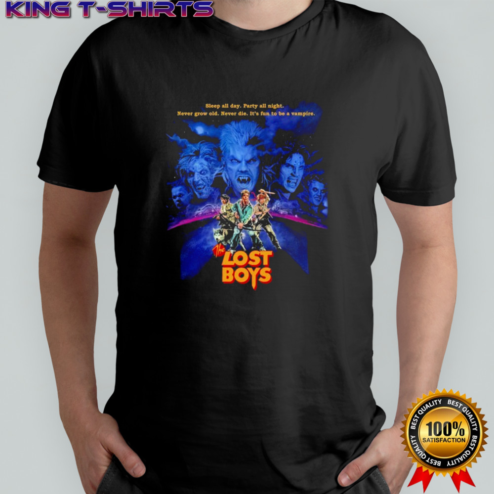 The Lost Boys Sleep All Day Party All Night Never Grow Old Never Die It’s Fun To Be A Vampire Squad T-shirt