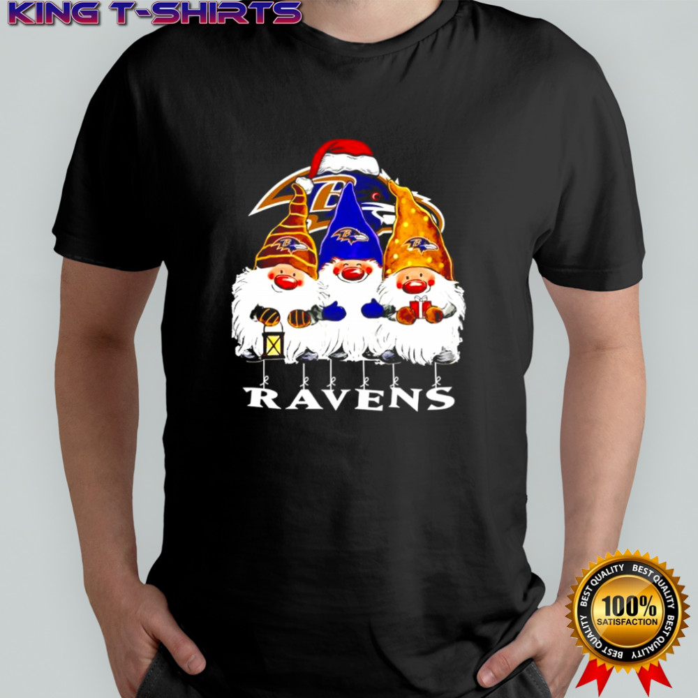 Three Gnomes Christmas Baltimore Ravens shirt