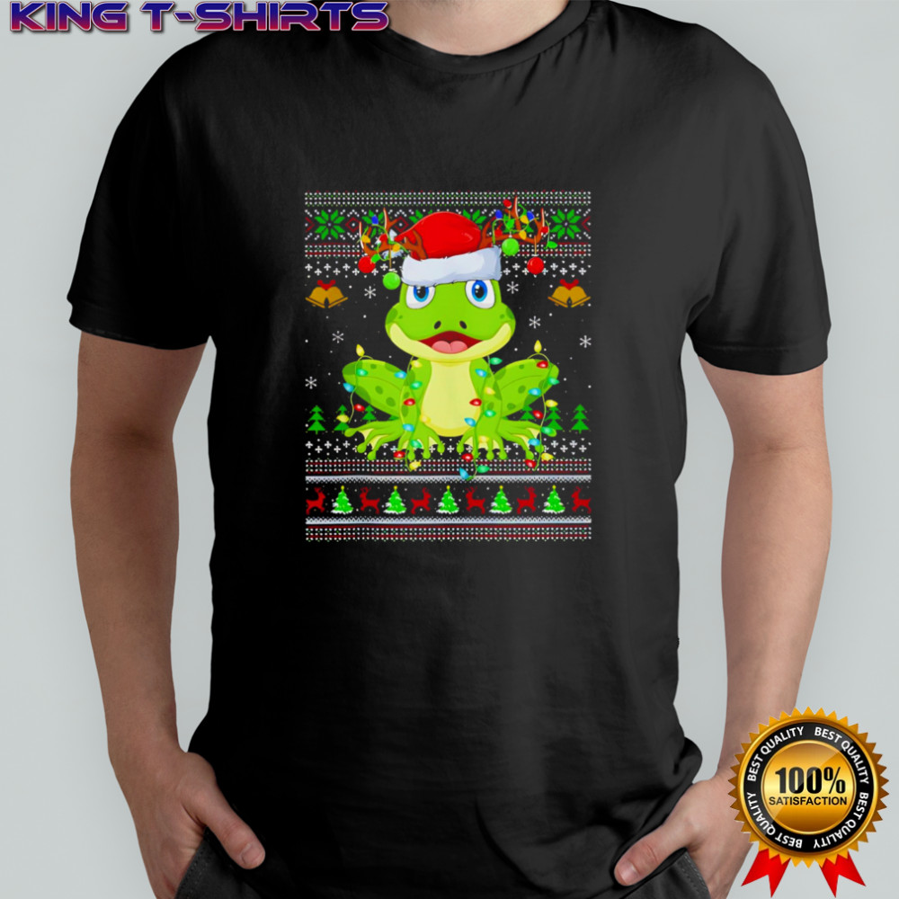 Top Frog Hat Santa Ugly Christmas shirt