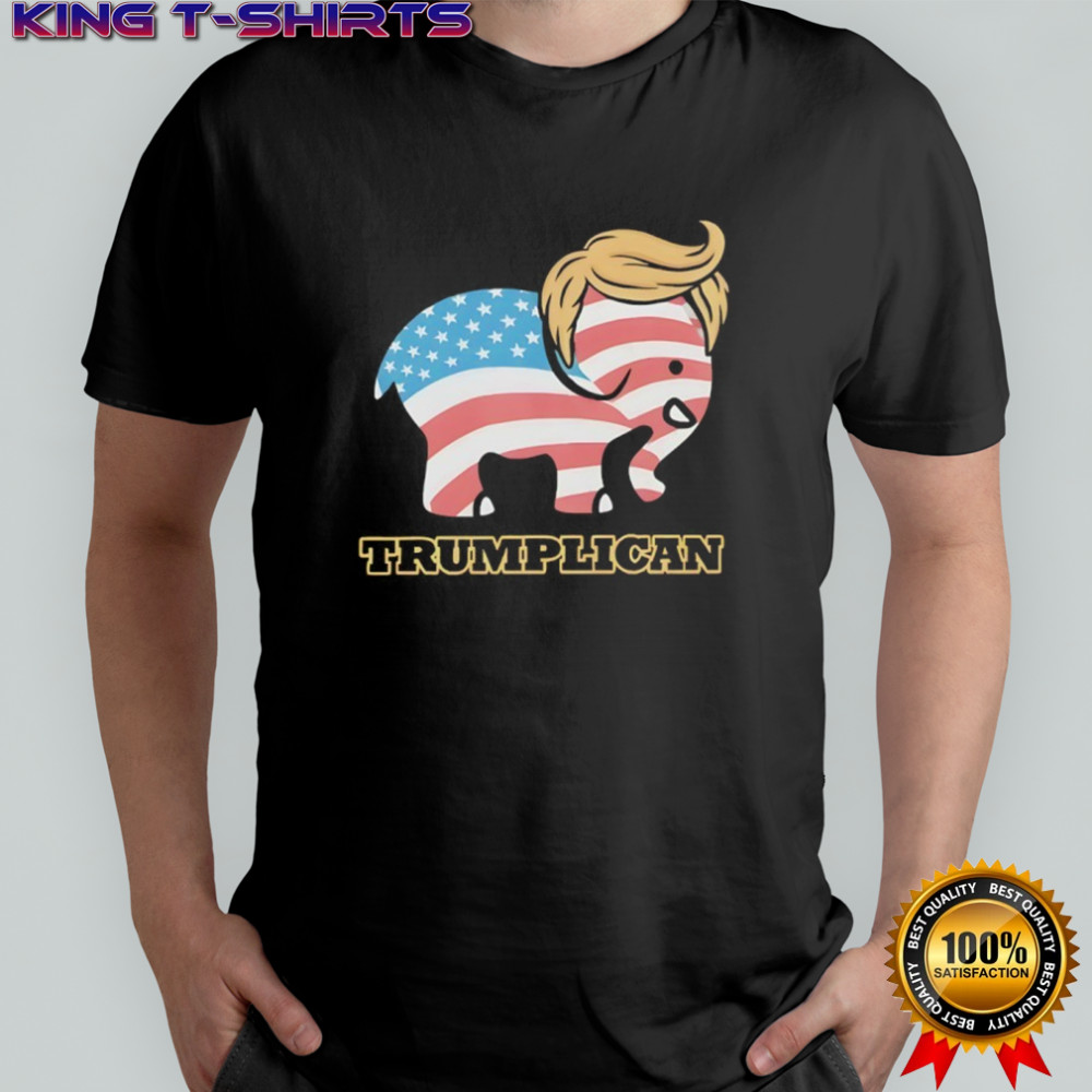 Trumplican American flag elephant logo shirt