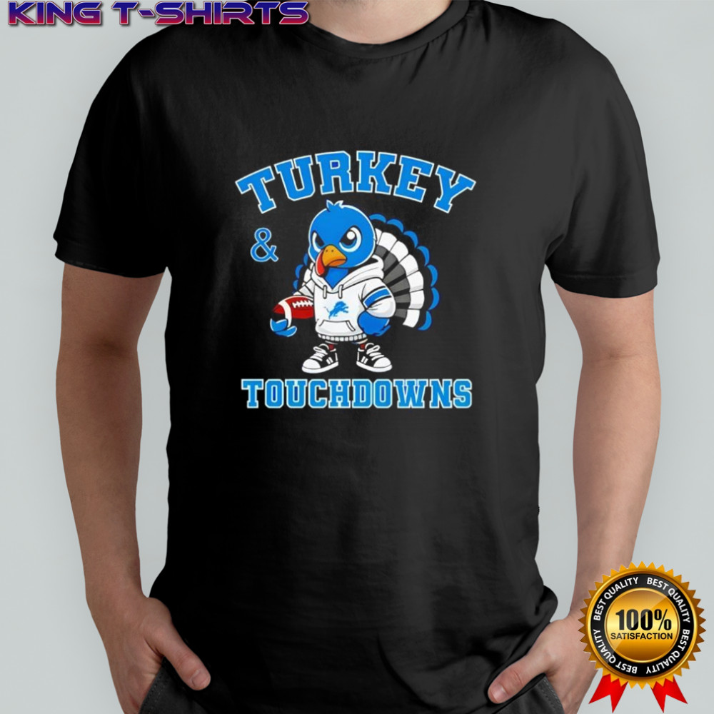 Turkey & Touchdowns Detroit Lions Thanksgiving shirt