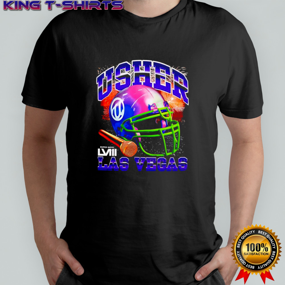 Usher Super Bowl LVIII Event Night helmet shirt