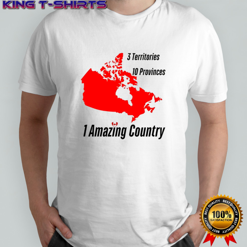3 territories 10 provinces 1 amazing country Canada map shirt