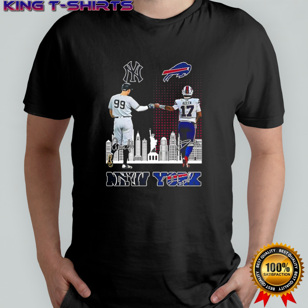 Aaron Judge New York Yankees touch hand Josh Allen Buffalo Bills 2025 Legendary stars shirt