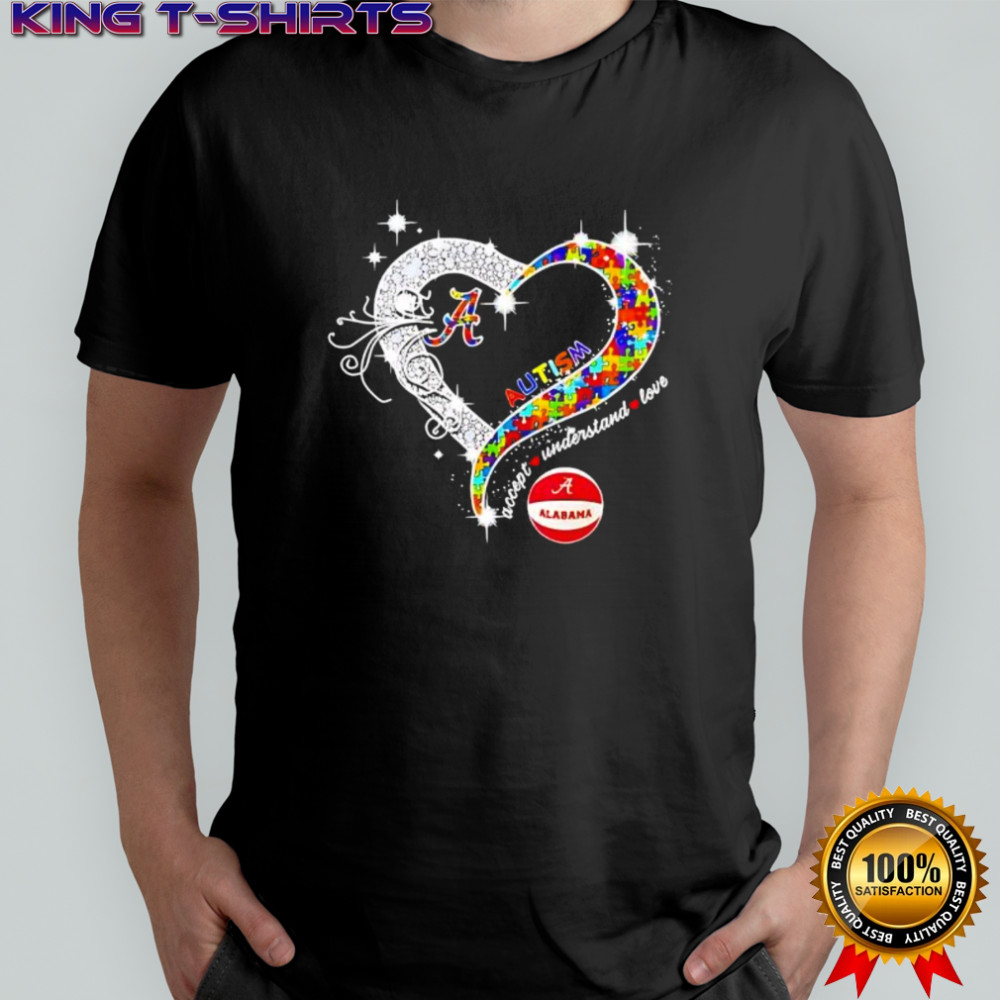 Alabama Crimson Tide Autism Accept Understand Love Heart Diamond shirt
