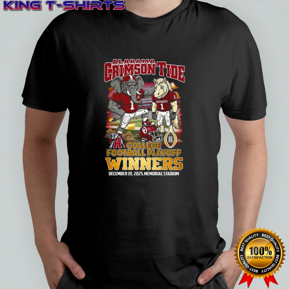 Alabama Crimson Tide beat Oklahoma Sooners NCAA 2025 College Football Playoff mascot shirt
