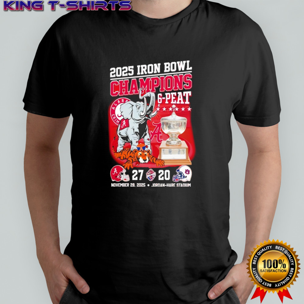 Alabama Crimson Tide Iron Bowl 6 Peat 2025 Beat Auburn shirt