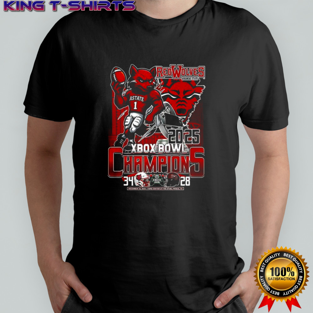 Arkansas State Red Wolves 2025 Xbox Bowl Champions mascot shirt