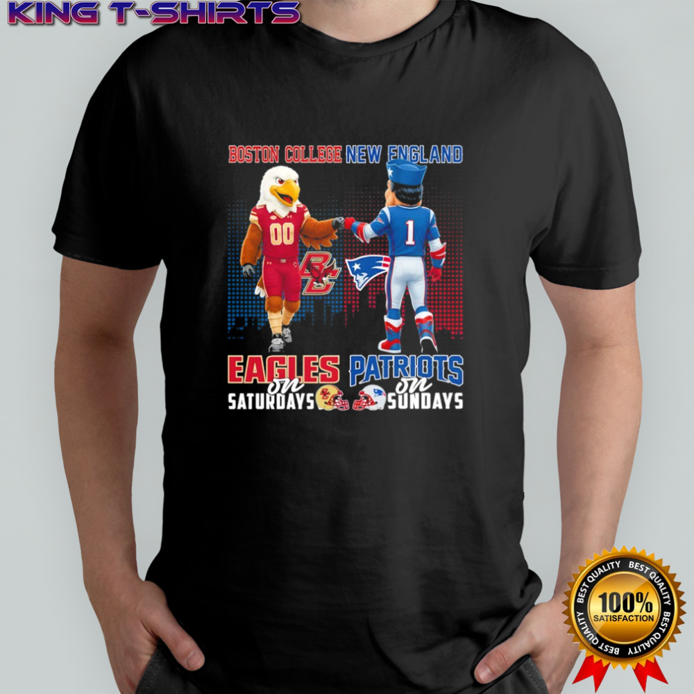 Boston College Eagles on Saturdays x New England Patriots on Sundays Mascot shirt