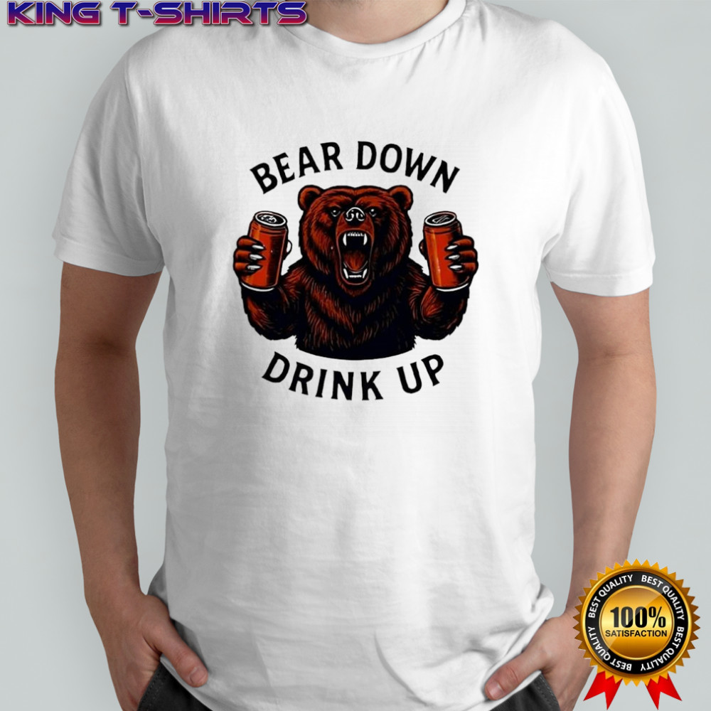 Chicago Bears football grumpy bear down drink up shirt