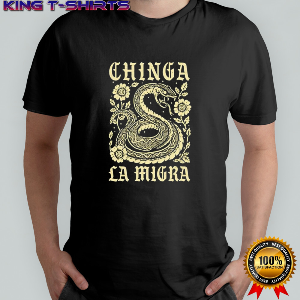 Chinga La Migra Snake graphic shirt