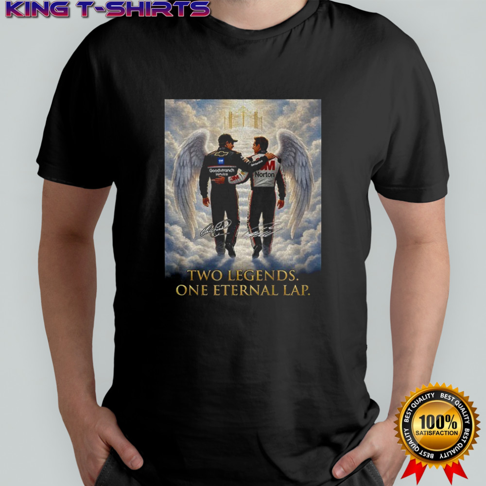 Dale Earnhardt Sr. vs Dale Earnhardt Jr. two legends one eternal lap signatures shirt