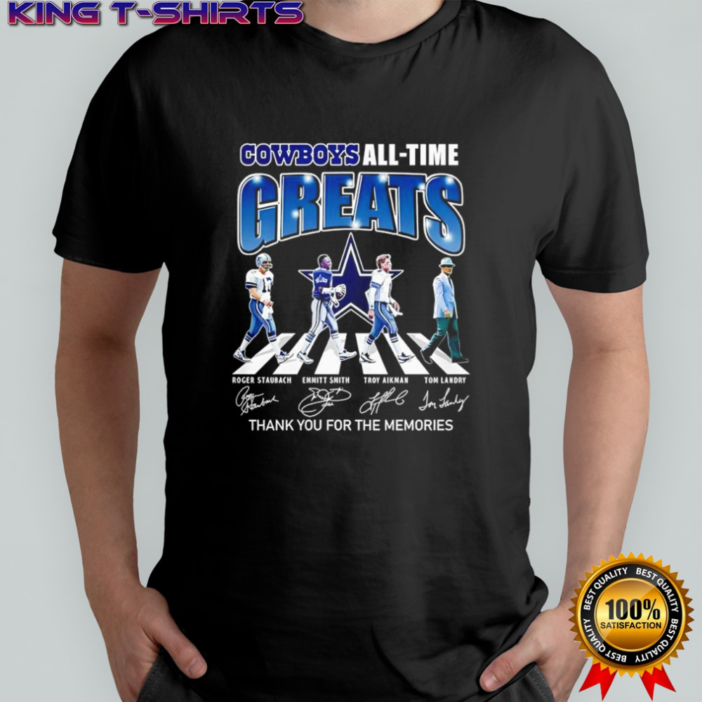 Dallas Cowboys all time greats thank you memories signatures abbey road shirt